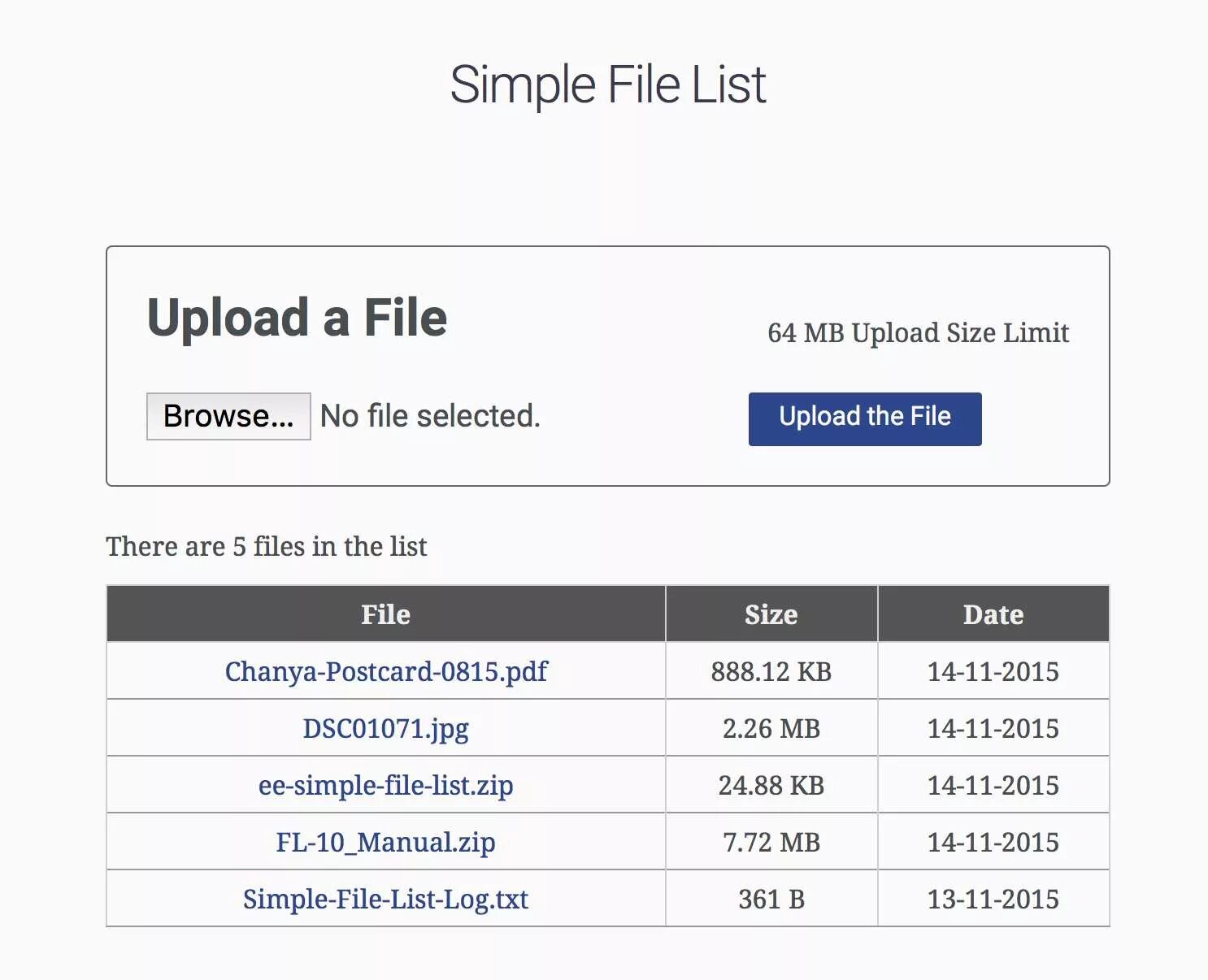 Файл list. Simple file. Simple file Lister Joomla.