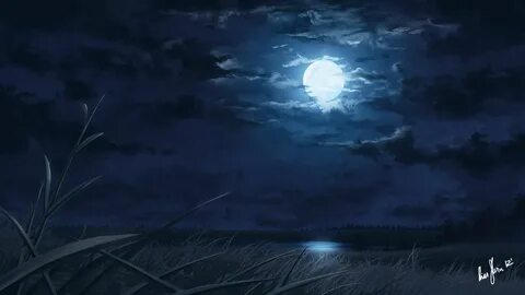 Anime moonlight background