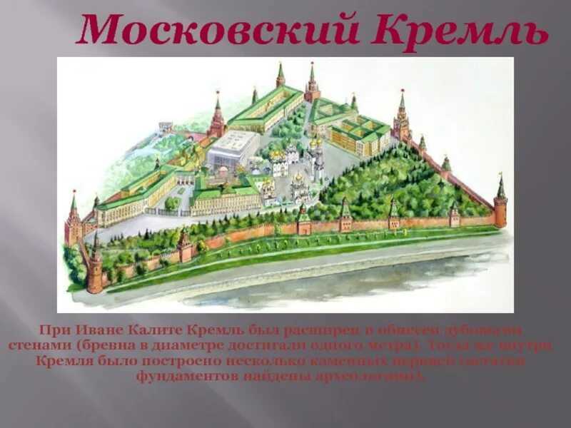 В каком году началось строительство кремля. Московский Кремль Ивана Калиты. Кремль Москвы при Иване Калите. Московский Кремль при Калите. Кремль Ивана 3.