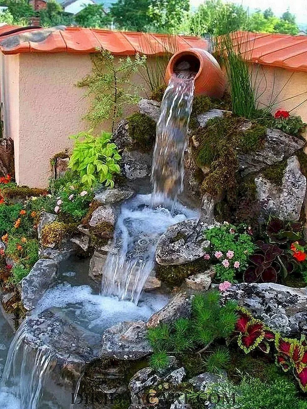 Каскад искусственный водопад. Декоративный водопад для сада. Декоративный водопад на даче. Декоративный фонтан для сада.