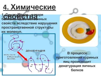 Денатурация белка формула