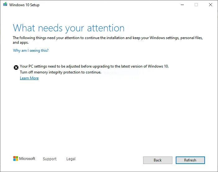 Обновление windows 10 версии 2004. Windows блокирует установку windows. заблокирован виндовс 10 microsoft. memory integrity windows 11. blocker windows 10.