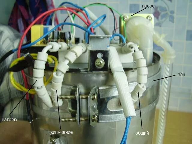 Ответы Mail.ru: Подскажите пожалуйста как подключить провода к плоте термопота п