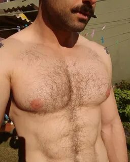 Hairy chest tumbler.