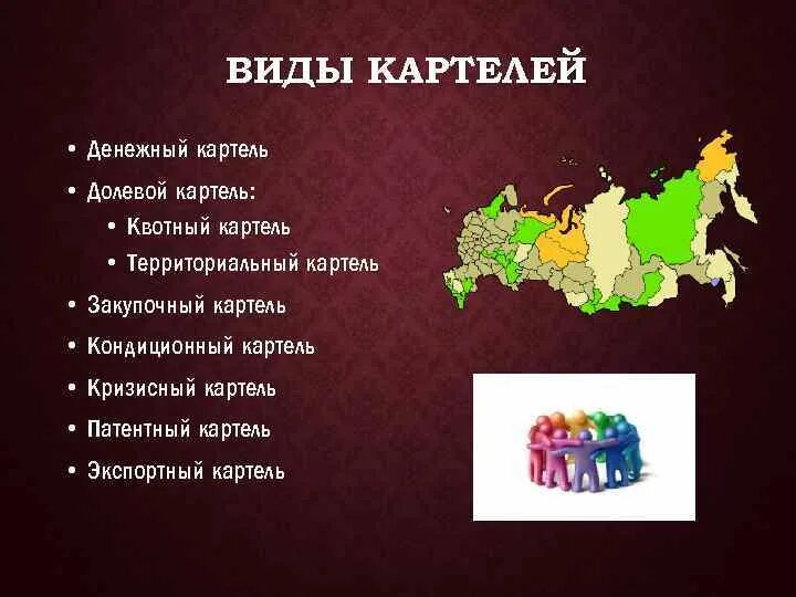 Типы картелей. Виды картелей. Долевой Картель это. Признаки картеля. Денежный вид картелей.