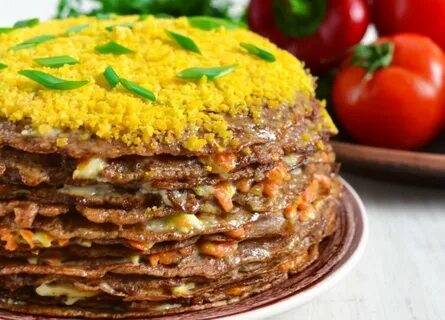 Пирог из печени слоями