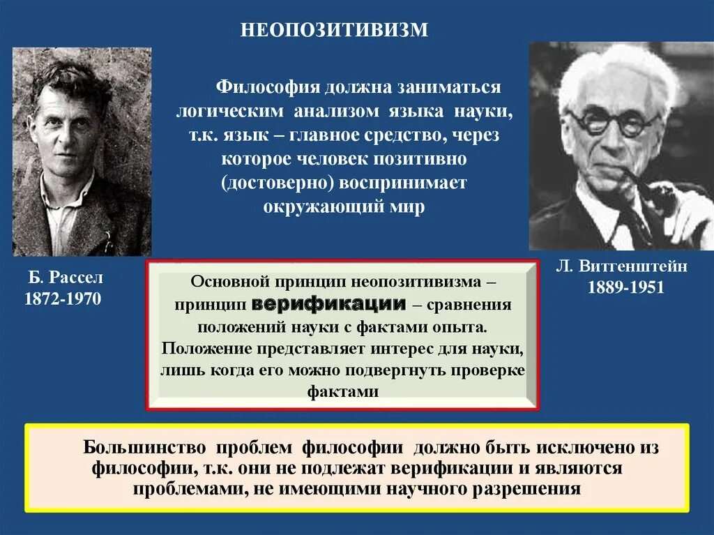 Представителями неопозитивизма являются