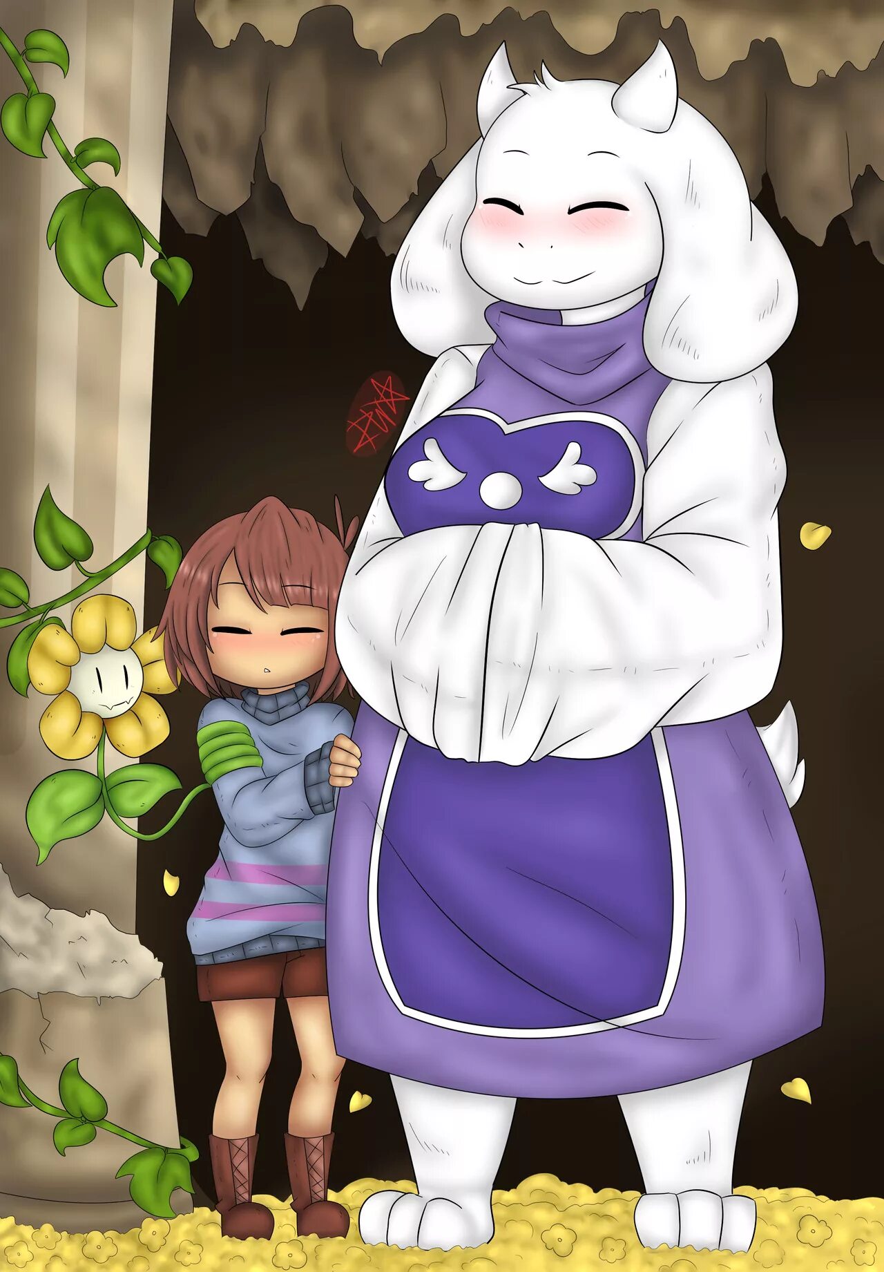 Undertale toriel. Ториэль и фриск. ториэль андертейл. undertale герои ториэль. андертейл фриск и ториэль.