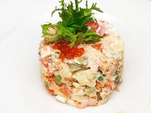 оливье с копченой рыбой рецепт