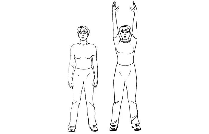 10 15 6 стоя. Ноги на ширине плеч. Человек с поднятыми руками рисунок. Подъем рук вверх. Упражнение поднятие рук вверх.