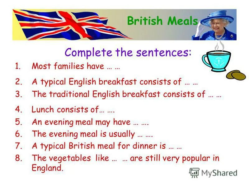British meals alexander already has. Read the text british meals. British meals таблица. British meals текст. Meals in britain traditionally english people have three meals a day.