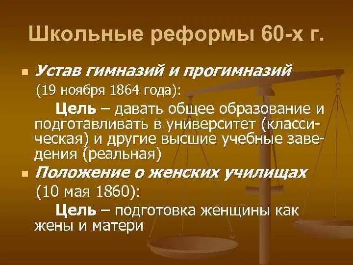 Школьные преобразования. Устав гимназий 1864. "Устав гимназий и прогимназий" (1864 г.). Реформа образования 1864 го. Школьная реформа 1864.