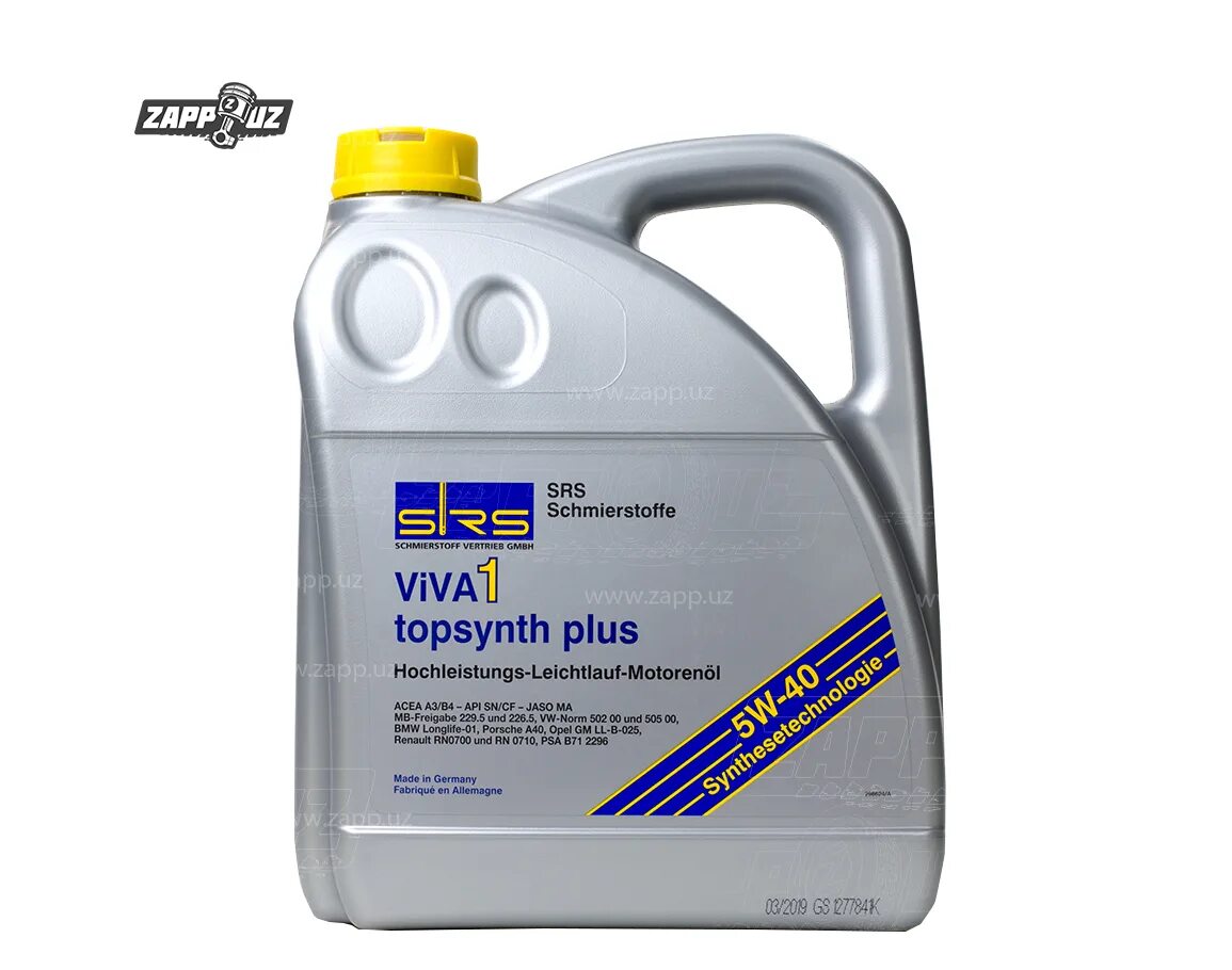 Srs viva 1. SRS Viva 1 topsynth Plus 5w40 4л. Масло SRS Viva 1 topsynth Alpha la 5w30. SRS Viva 1 Longlife 5w-30. Масло SRS Viva 1 5w40.