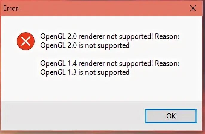 Что делать ошибка opengl