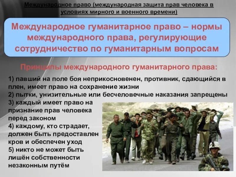 Военная деятельность международная. Международное гуманитарное право. Гуманитарное право в мирное время. Защита прав человека.