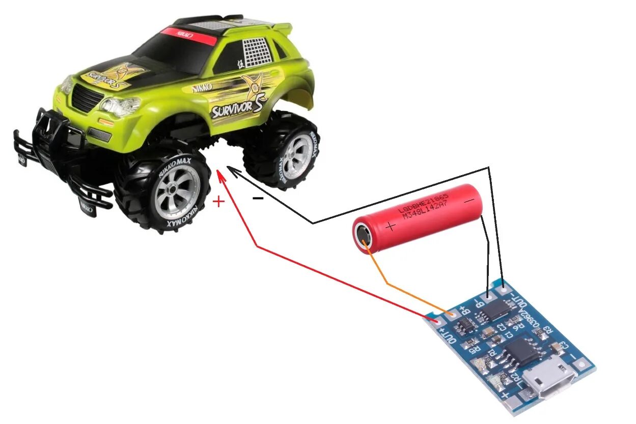 Переделка радиоуправляемой машинки на li-ion аккумуляторы 18650. Переделка машинки на радиоуправлении на 18650. Аккумулятор 18650 li-ion для радиоуправляемой машины. Машинка на пульте управления с платой rc031a. Машина на радиоуправлении на аккумуляторе