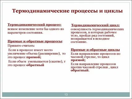 Термодинамический анализ процессов