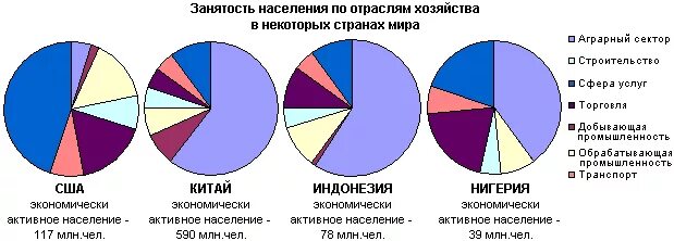 Структура занятости населения Китая. Отрасли хозяйства.