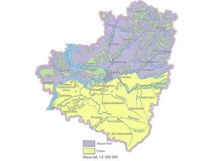 Подробная карта самарской области с реками