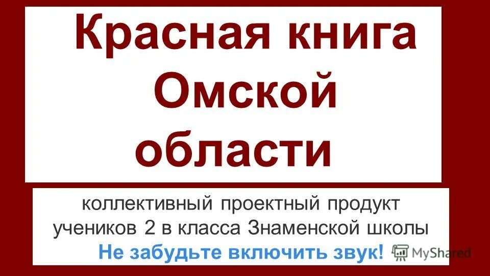 Проект красная книга омской области Проект "Красная книга Омской области" Образец. 2 класс окружающий мир