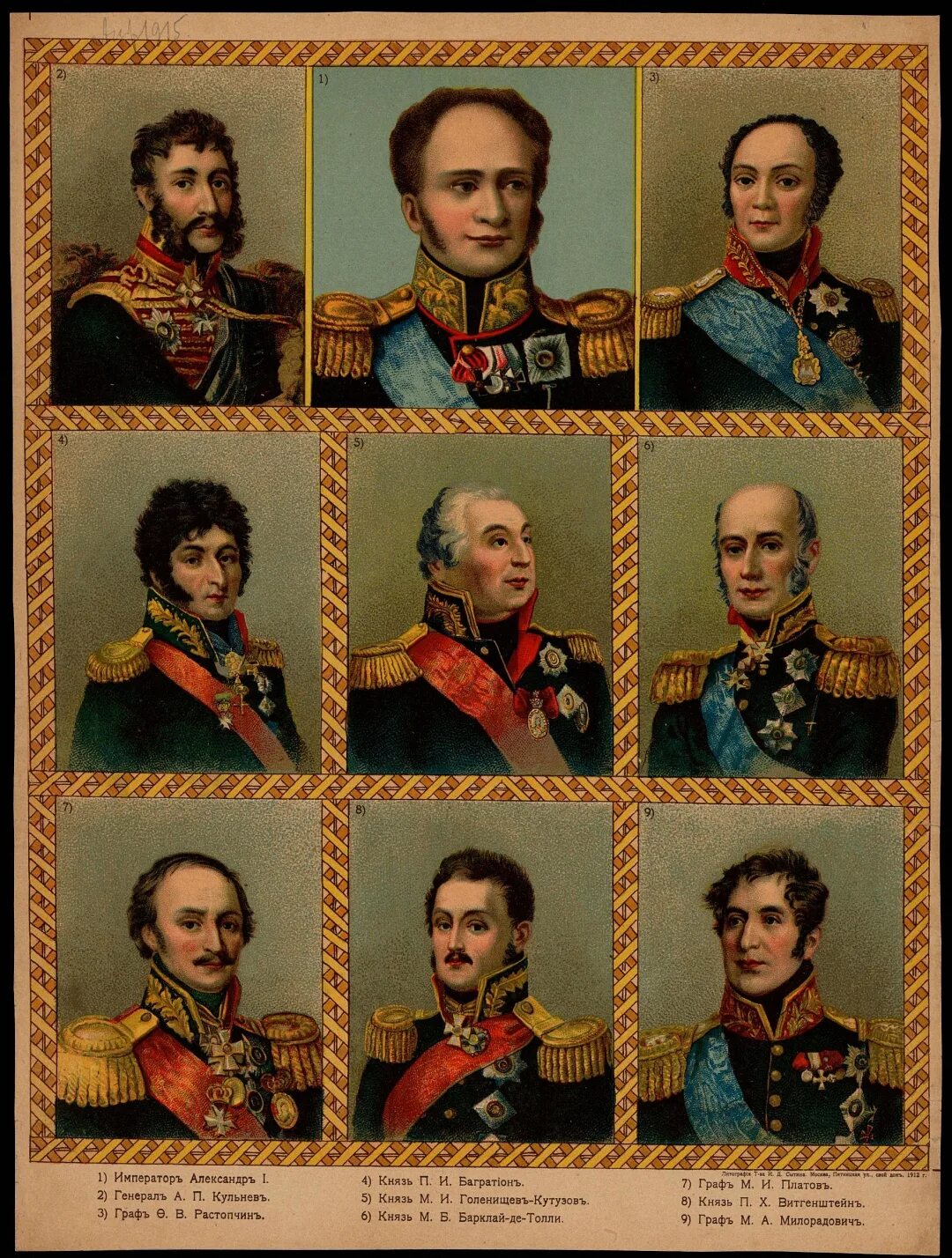 герои полководцы войны 1812 года. полководцы 1812 г. исторические портреты героев войны 1812 года. военноначальники отечественной войны 1812 года. полководцы 1812 г.