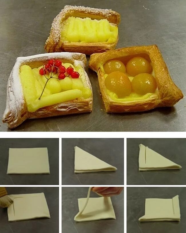 Как сделать тесто квадратным. Выпечка из слоенноготеста. Формы слоек из слоеного теста. Красивая выпечка из слоеного теста. Способы для слоек из теста.