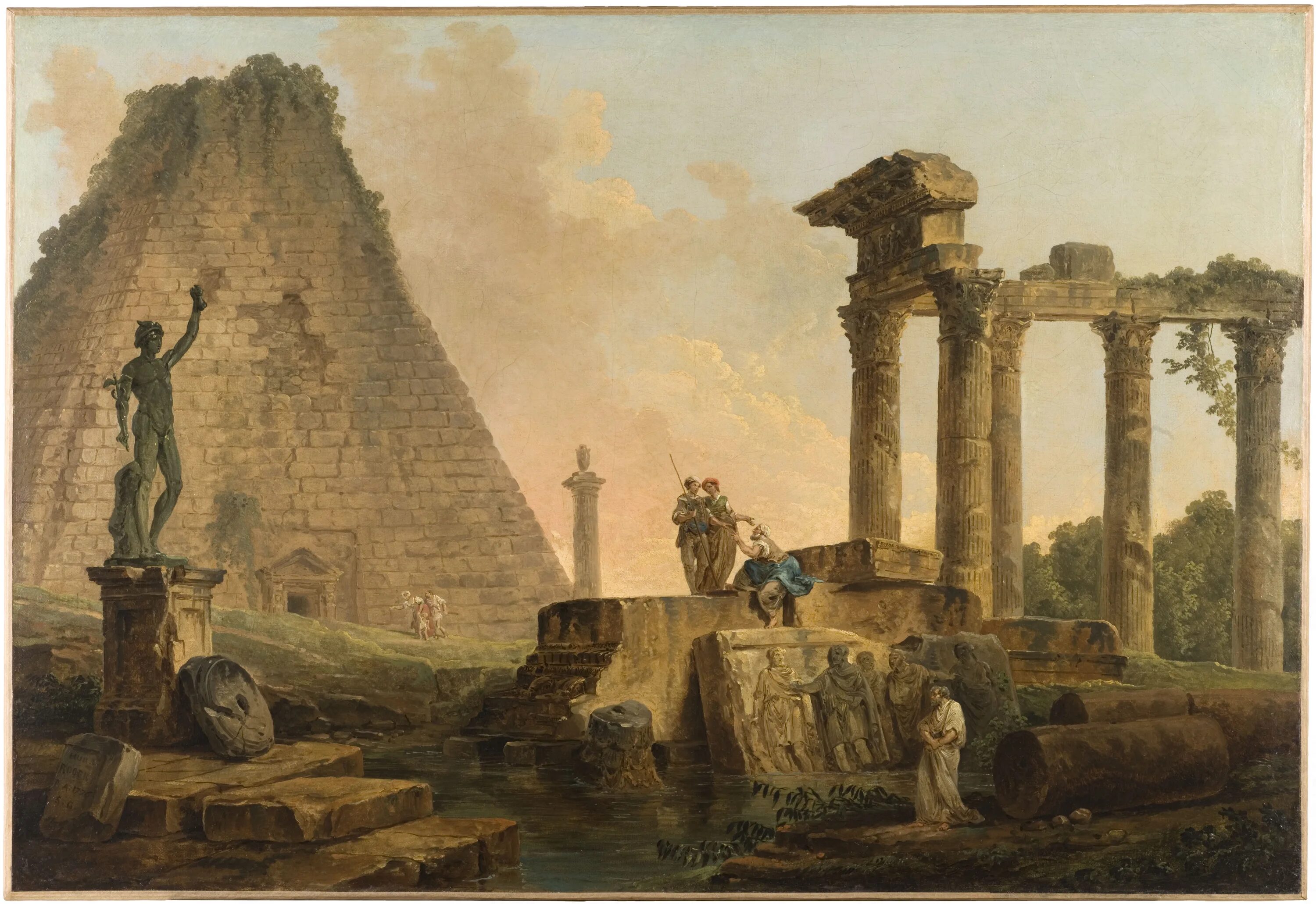 Древний восток рим. Юбер Робер (Hubert Robert, 1733-1808). Юбер Робер (1733–1808). «Руины». Юбер Робер античные руины. Робер Гюбер пирамиды.