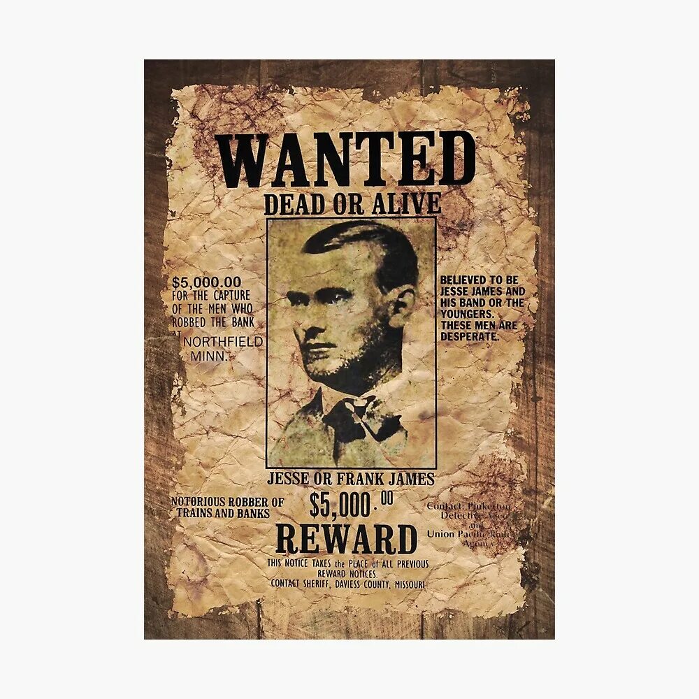 Wanted Dead or Alive poster. Wanted demo