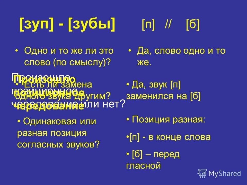 позиционные чередования гласных и согласных звуков