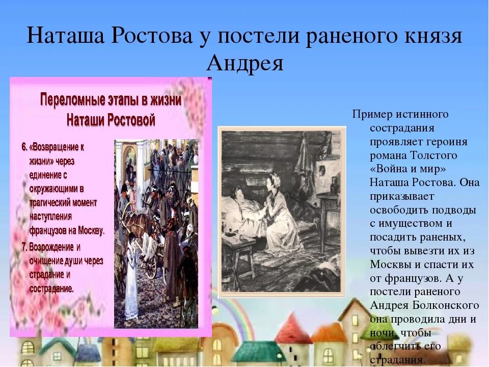 Наташа Ростова у постели Андрея Болконского. Встреча князя Андрея с Наташей. Эпизод Наташа у постели раненого князя Андрея. Наташа ростова и раненые