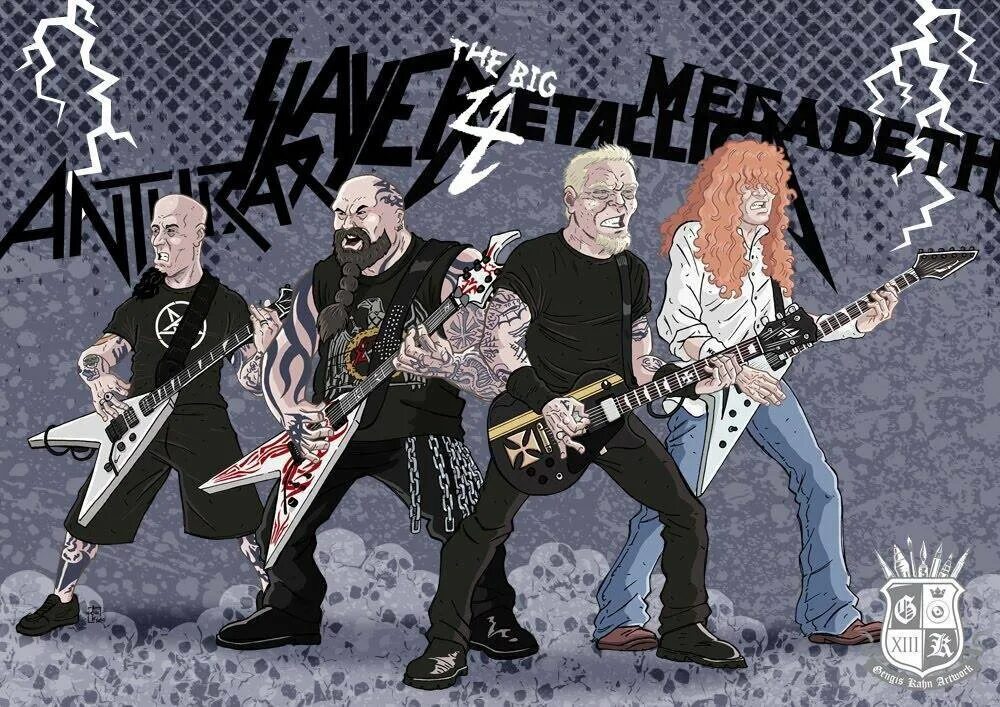 Большая четвёрка трэш метал. Слейр антракс металлика мегадет. Metallica big4. Группа Slayer.