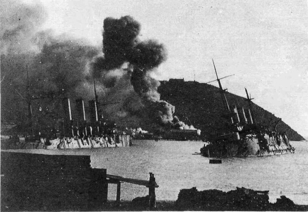 Ход эскадры. Штурм порт-Артура 1904.