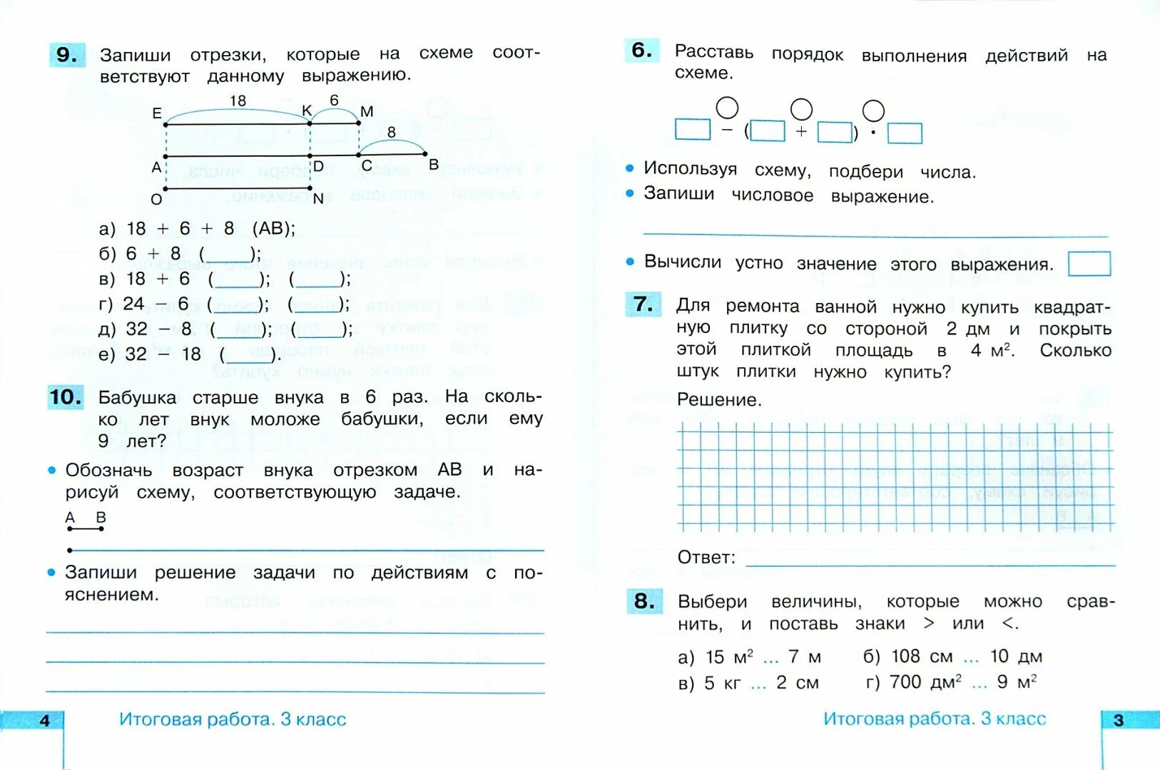 Контрольные третьего класса