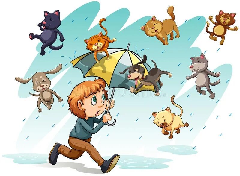 Идиомы raining Cats and Dogs. Дождь из кошек и собак. Идиомы it's raining Cats and Dogs. Rain Cats and Dogs идиома.