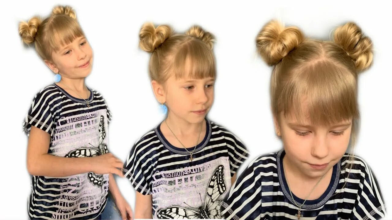 Double Donut Bun Hairstiles for girls Hairstyles for medium/long hairs - YouTube