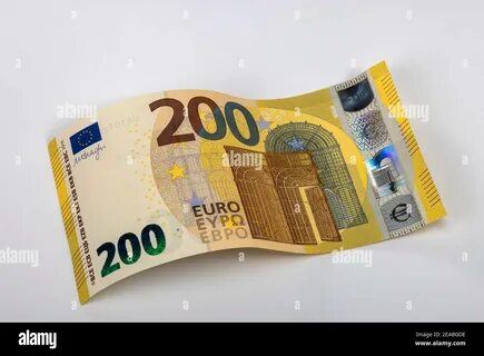 200 euro banknote in the form of a wave Stock Photo - Alamy