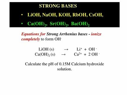Ca oh 2 naoh lioh