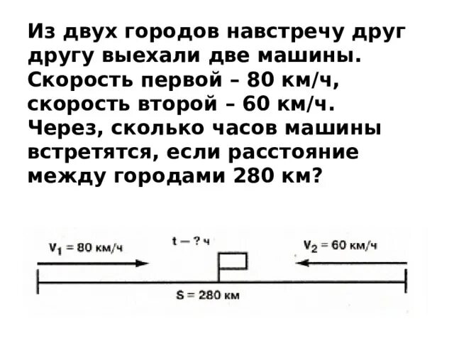 Два автомобиля выехали навстречу