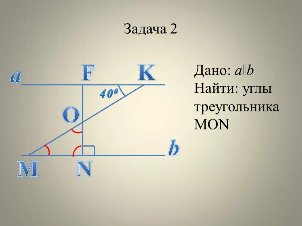 Правило а б равно б а. Угол mon-?. Давать. Дано a//b, найти угол треугольника Мон. Найдите внутренние углы треугольника Мон.