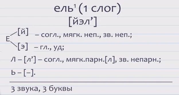 Анализ слова елка