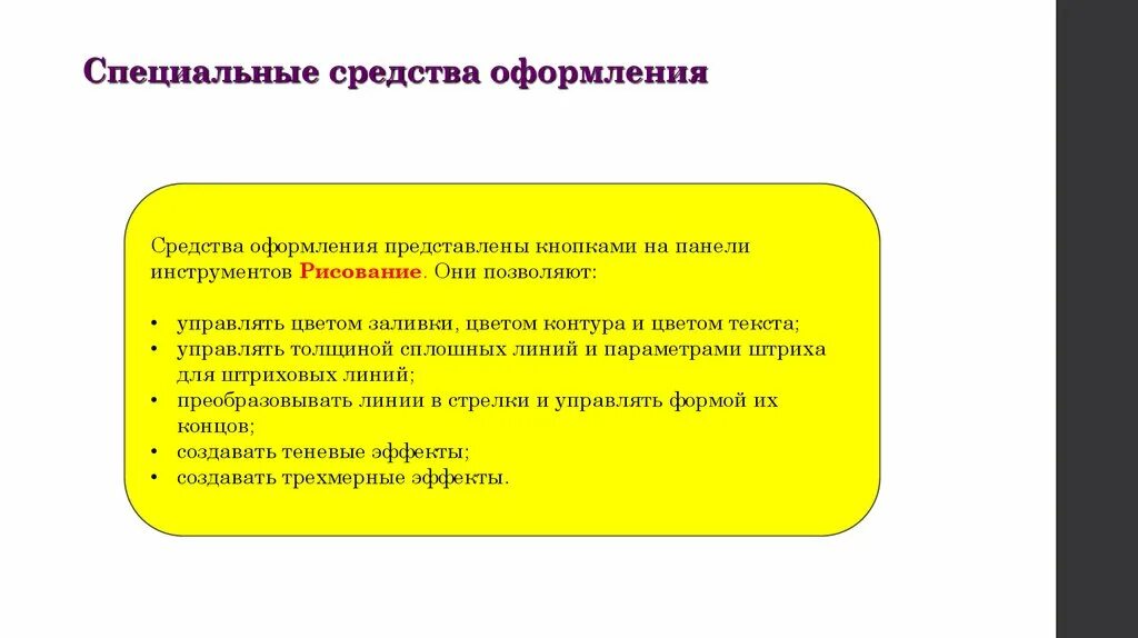 Средства оформления текста. Специальные средства оформления документа. Что такое средства оформления. Традиционные средства оформления текста.