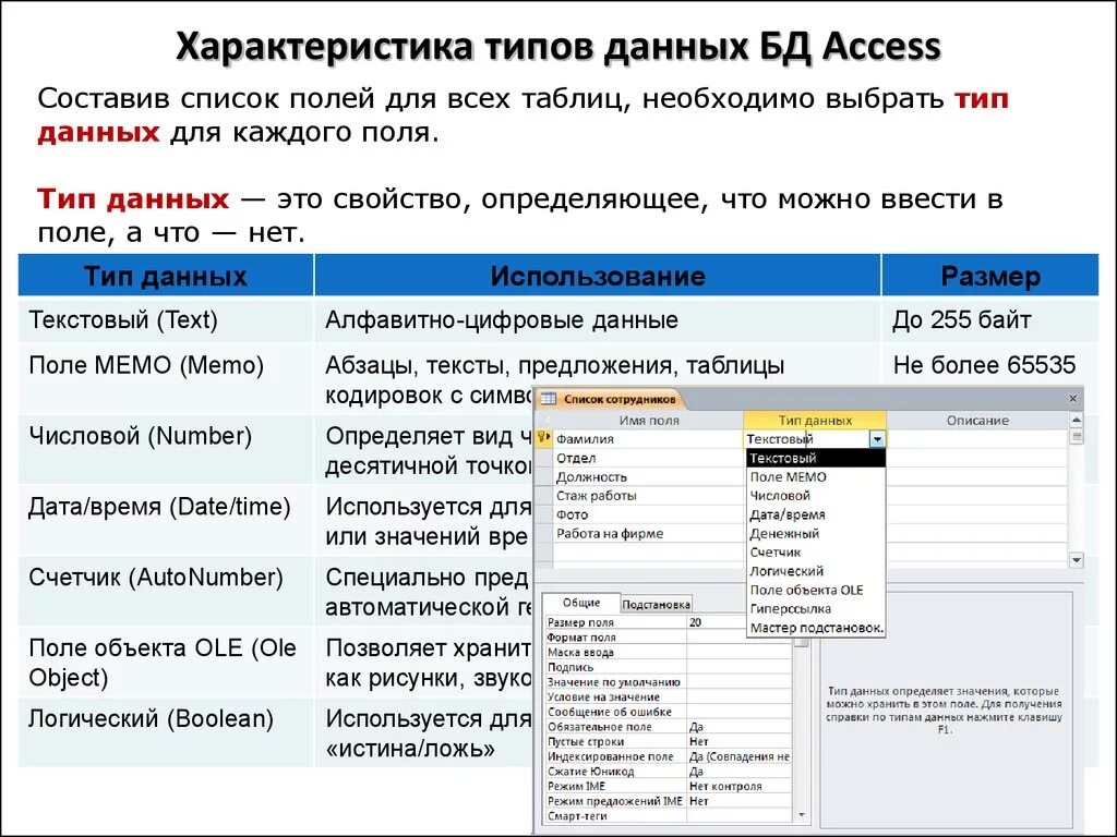 Ключевое поле тип данных. Традиционная база данных характеристика данных. Типы баз данных в access. Тип поля в базе данных аксесс. Типы данных в БД MS access.