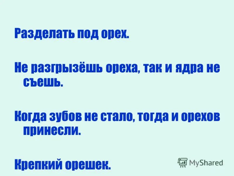 э не за что волка бьют что он сер. и ядрышка. не разгрызешь ореха не съешь ядра. дополни пословицу. поговорки про лень.