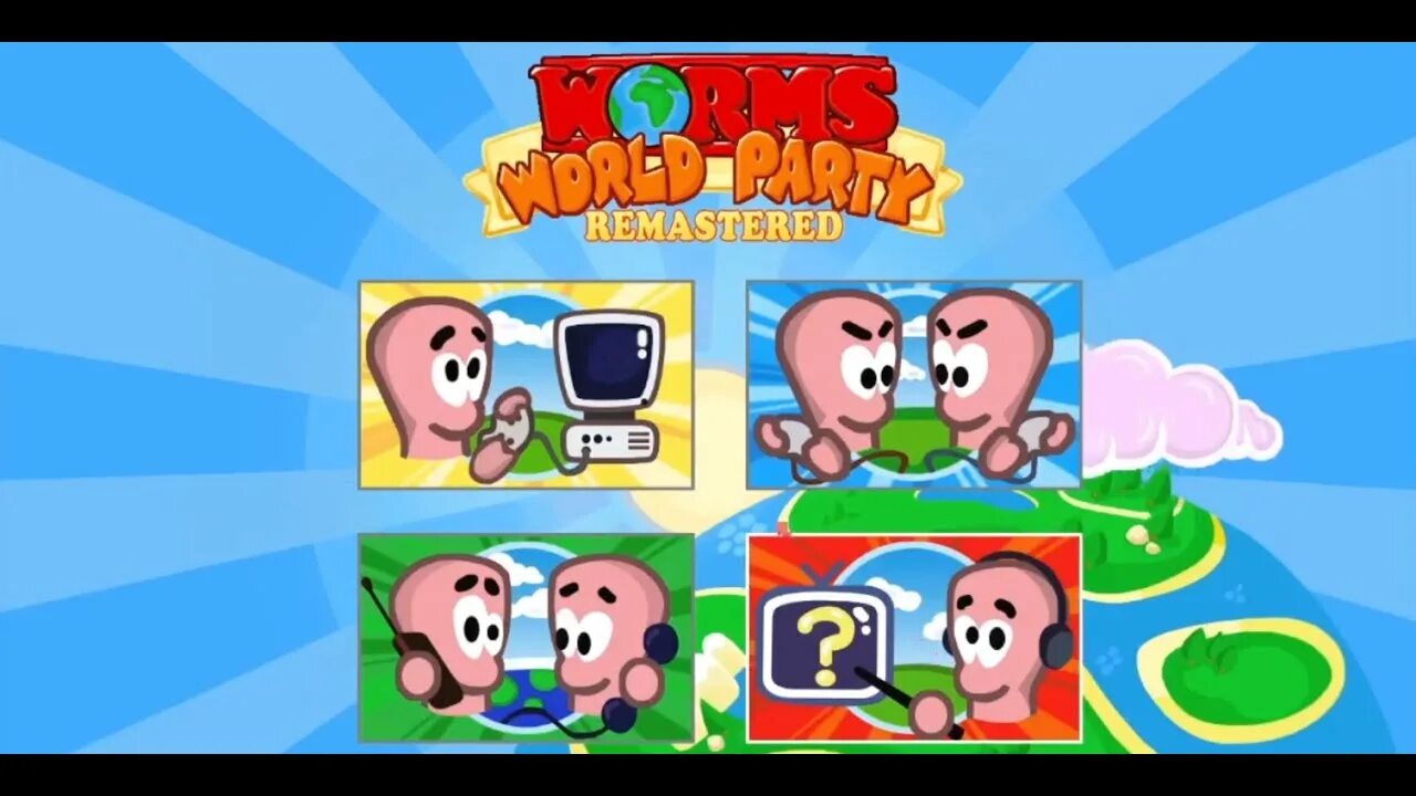 Worms World Party. Worms World Party main menu. Вормс ворлд пати Ремастеред. Worms World Party ремастер.