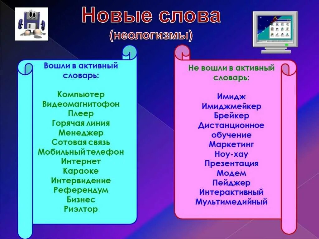 Найдите в стихотворении неологизмы определите их. Новые слова в русском языке. Нрвые слова в руском языке. Современные слова. Современные неологизмы.