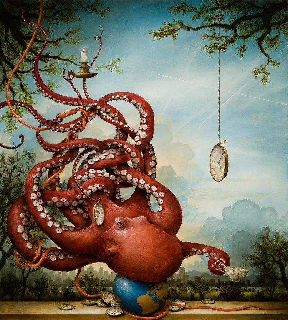 Картина Кевина Слоана осьминог. Кевин Слоан Kevin Sloan. Картины Кевина Слоана сюрреализм. Художник Кевин Слоан (Kevin Sloan).