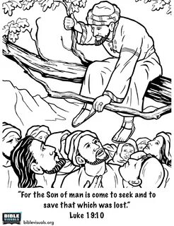 Bible Coloring Pages Story Zacchaeus Luke Sunday Stories Printable Sheets C...