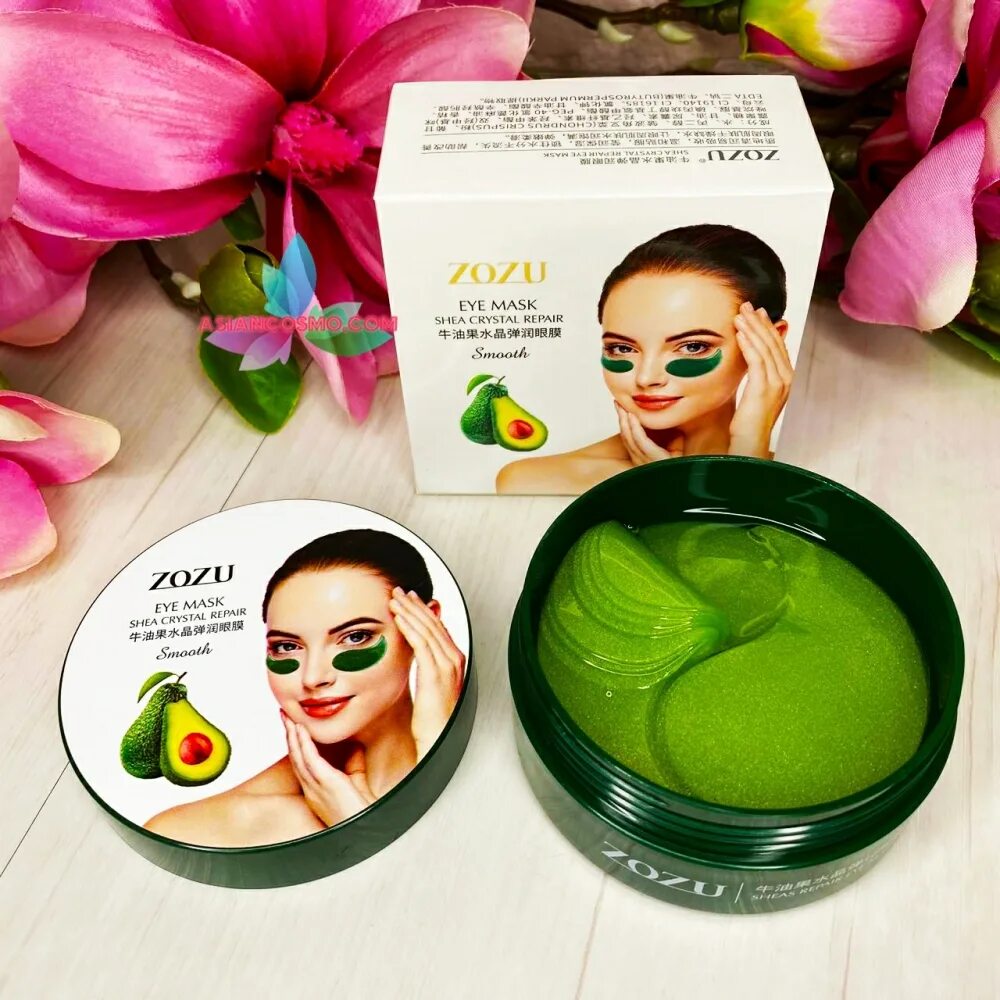 Zozu eye mask. Zozu патчи с авокадо. гидрогелевые патчи zozu eye mask avocado crystal. патчи для глаз с авокадо. патчи с экстрактом авокадо.