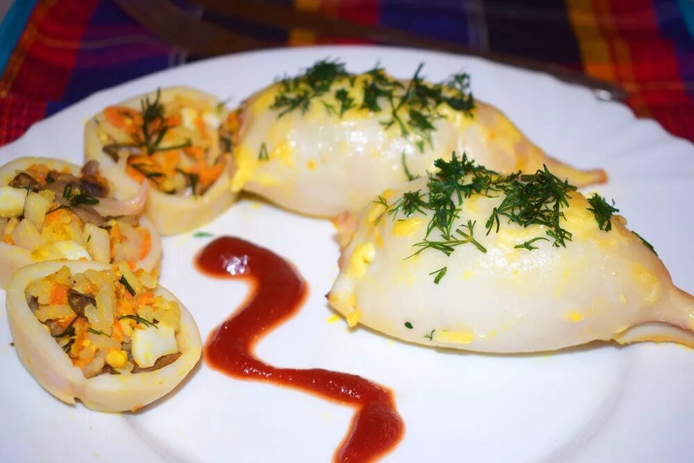 Рецепт кальмара с сыром