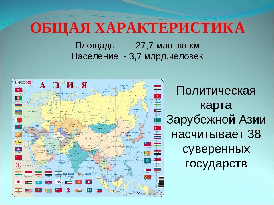 Зарубежная азия занимает место в мире